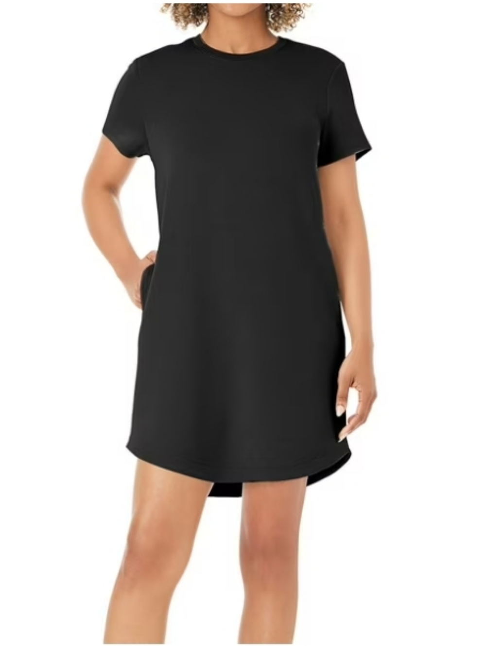 XL Member's Mark Women's Sandwash Short Sleeve Mini Dress Color:Washed Blac -A02